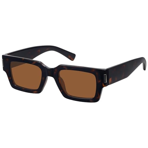Retro Small Rectangle Sunglasses Women Men Square Narrow Sun Glasses Trendy 90s Shades FZN804