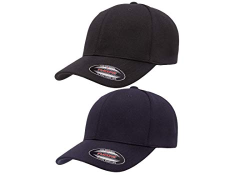 Flexfit Men's Cool & Dry Sport, 2-Pk Black/Navy, Small-Medium