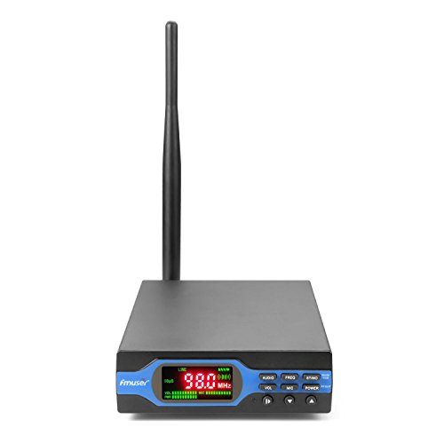 FMUSER FU-X01AK 1W Power Adjustable Long Range Broadcast PLL Stereo Home FM Transmitter with Antenna and Power KIT for Small FM Radio Station Using in Car, Home, Conference, Christmas Light Show
