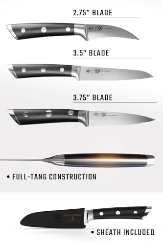 Dalstrong Paring Knife Set 3pc- Gladiator Series - Forged German High-Carbon Steel - G10 Handle - Sheaths Included - Kitchen Knife -Giftable Paring Knife Set - NSF Certified
