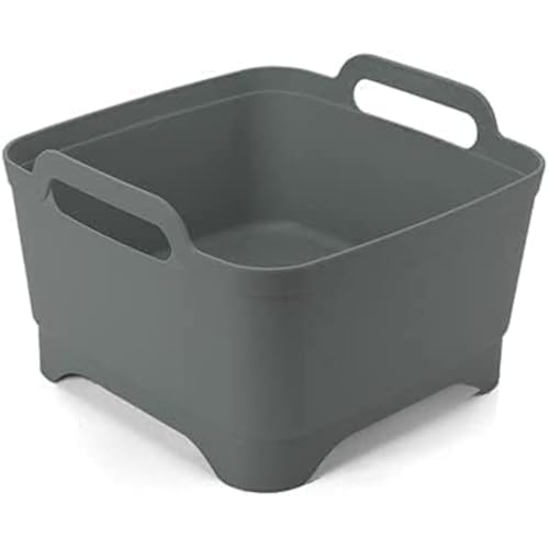 Conutoo 二つ装 洗い桶 キッチン シリコン 四角 畳める 大容量 シンク 排水 食器 かご ホワイト 洗い桶 おしゃれ キッチン バケツ シリコン 四角 畳める 大容量 (濃い緑色)