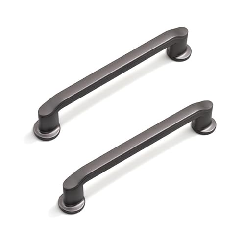 Wulachaka 2pcs Cabinet Pulls Zinc Alloy Children's Room Kids Knobs Wardrobe Door Levers Handles for Drawers,Kitchen,Living Room Decorative (Grey, Hole Distance 128mm)