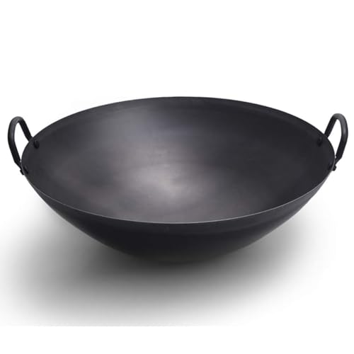 Wok de hierro fundido con doble asa, 50 cm