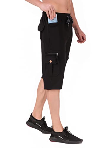 UZARUS-Mens-Cargo-Capri-Shorts-with-9-Pockets