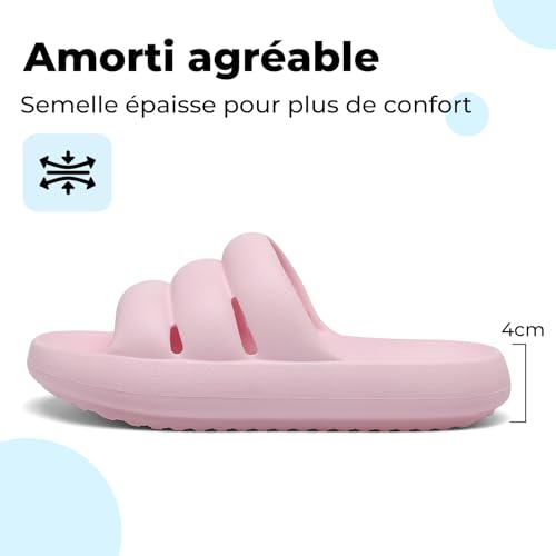 Tmaza Claquettes Femme Chaussons Nuage Rose 38 – vue 3