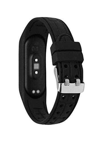 Pulsera Mi Band 5 compatible con XIAOMI Negro Silicona Correa de Repuesto con Cierre Metlico Pulsera de Repuesto Xiaomi Miband 5 Smartwatch Impermeable Band Accesorios de Pulsera Fitness