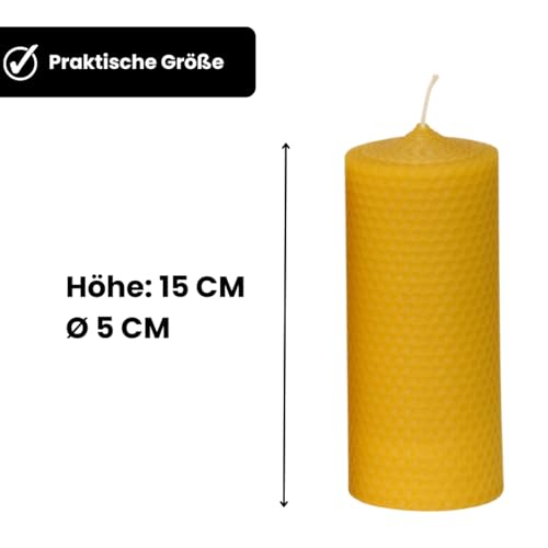 Stumpenkerzen Figura Santa – 4 große Wabenkerzen aus Bienenwachs