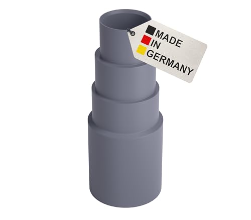 BAUHELD 1x Staubsauger-Schlauch Aufsatz [Made in Germany] - Adapter für Staubsauger-Düse aus stabilem PVC-Gummi - Reduzierstück für Kärcher Parkside Bosch Makita Festool Eibenstock - Dunkelgrau
