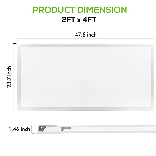 WEIZE (12 Pack 2x4 FT LED Flat Panel Troffer Light, 30/40/50W 5000K Back-Lit Drop Ceiling Light, 0-10V Dimmable, 5500lm Lay in Fixture for Office, 3-Lamp F32T8 Fixture Replacement