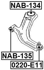 Miniatura 2 de 54500-Ax00E  54500Ax00E - Brazo inferior delantero de rótula para Nissan