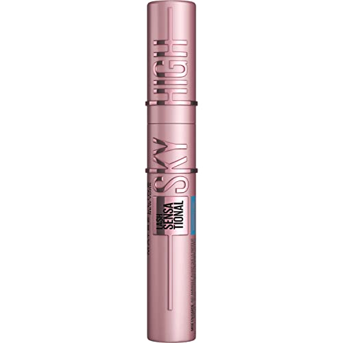 Image of Maybelline Lash Sensational Sky High Waterproof Mascara Makeup, Volumizing, Lengthening, Defining, Curling, Multiplying, Buildable Formula, Very Black, 1 Count (Pack of 2)