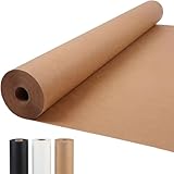 PerkHomy 48" x 2,220" (185') Brown Kraft Paper Roll for Craft Bulletin Board Paper Art Table Covering Crafting Gift Wrapping Bouquet Packing Parcel 70GSM 50LB (Brown, 48" x 185')