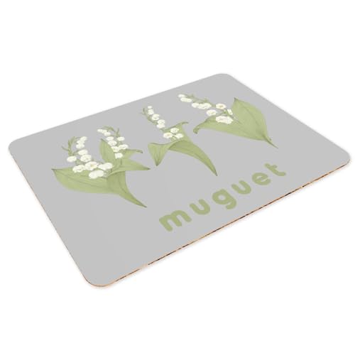 Sets de table souples dessous en liège napperons gris grand format