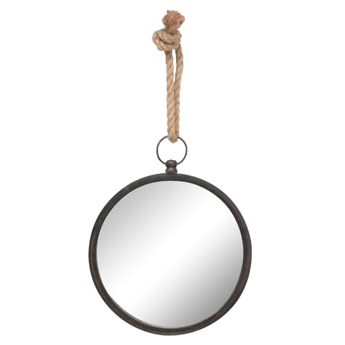 Stonebriar-Round-10-Brown-Metal-Accent-Wall-Mirror-with-Rope-Hanging-Loop-Decorative-Rustic-Decor-for-the-Living-Room-Bedroom-Hallway-and-Entryway Stonebriar Round 10 Brown Metal Accent Wall Mirror with Rope Hanging Loop Decorative Rustic Decor for the Living Room Bedroom Hallway and Entryway
