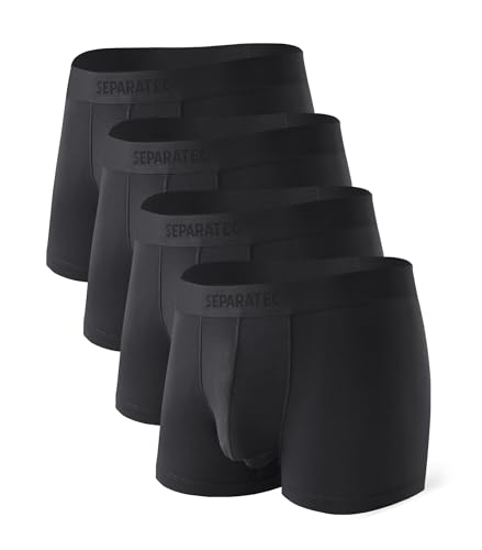 Separatec Mens Trunks Underwear with Dual Pouch Mens Underwear, Soft Breathable Rayon Made from Bamboo Trunks for Men