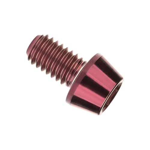 Image of Titanium Ti DIN912 M4 8 10 12 15 20mm Tapered Head Hex Bolts Bicycle Screws Pack of 6 (Burgundy, M4x8mm)