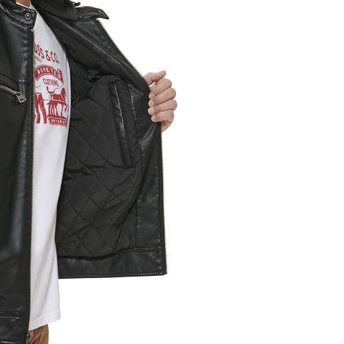 Levi's mens Faux Leather Racer Jacket4