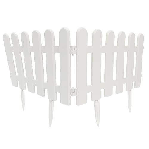 CAXUSD 2piezas De Jardín De Plástico Blanca Valla De Estacas para Paisajismo con Tapones De Tierra Valla De para Jardín