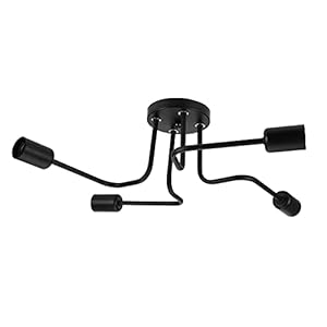 Ejoyous Retro spin lamp, hangend 4 lampen, kroonluchter, industriële hanglamp, E27, 110-240 V, lamphouder voor…