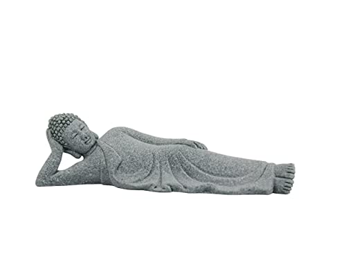 Estatua Reclining Buddha Meditación Tallada de Piedra miniatura 1