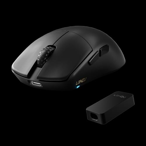 Image of Lamzu Maya 4K Wireless Gaming Mouse, Ultra Lightweight 45g, Mechanical Switch,26000 DPI, Symmetrical, MCU Nordic 52840, Silver TTC Encoder, PAW3395 Sensor-4K Dongle Included (Black)