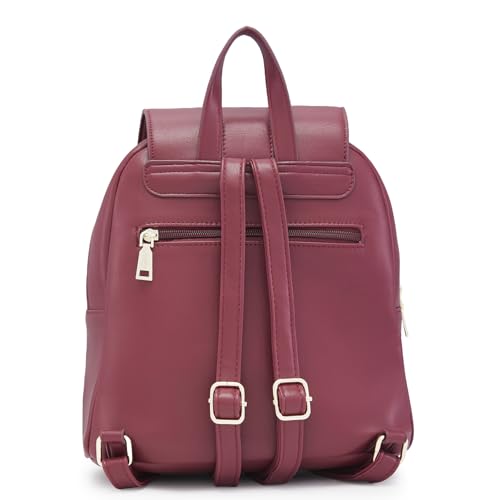Image of Caprese Shelbee Casual Backpack, Medium | Quilted Backpack for Women with Buckle Lock, Adjustable Shoulder Strap & Back Zip Closure | For Everyday Outings, College and Travel