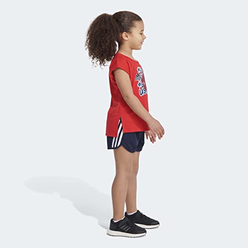 Image of adidas girls Graphic Tee & Gym Shorts T-shirt Set
