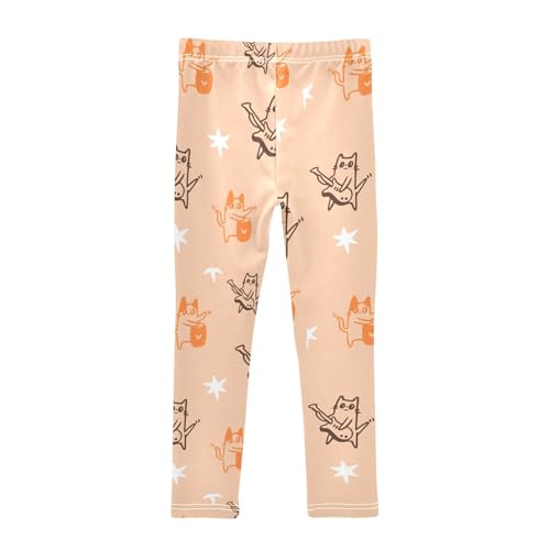 Girls Leggings Cartoon Cat Playing Guitar Toddler Girls Clothes Leggings for Girls Toddler Girls Leggings 3-4T2