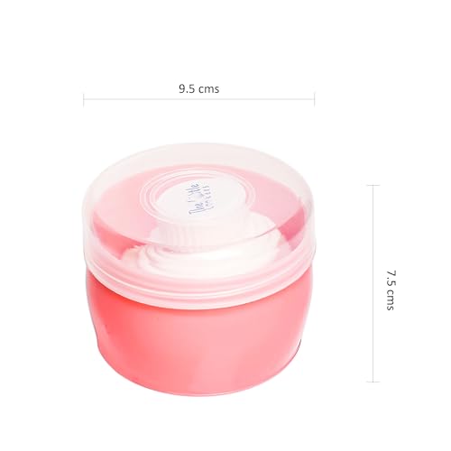 Image of THE LITTLE LOOKERS Portable Baby Skin Care Baby Powder Puff with Box Holder Container for New Born Baby Face and Body (Pink)