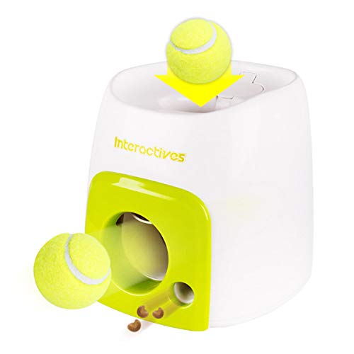 Juguete iFCOW para buscar perros, juguete para perro, lanzador de pelotas de tenis interactivo, para entrenamiento de perro, juguete para lanzar bolas, alimentador automático para mascotas