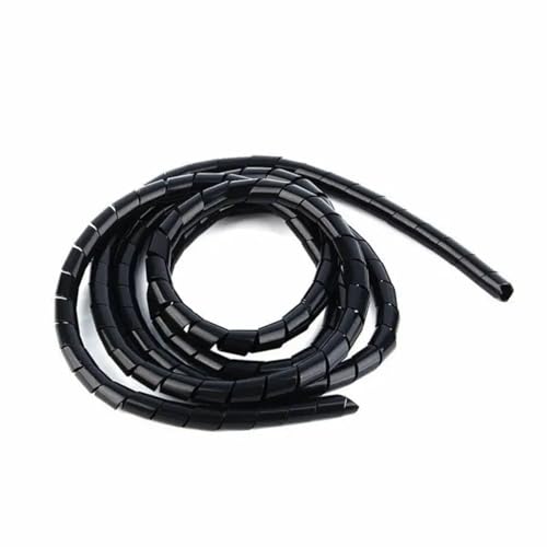 Funda de Cable, Tubo protección, Organizador Tubos ordenados con Envoltura en Espiral, Funda Protectora tubería 5 Metros, Alambre bobinado Banda 16mm-14mm(Black,16mm Inside Diameter)