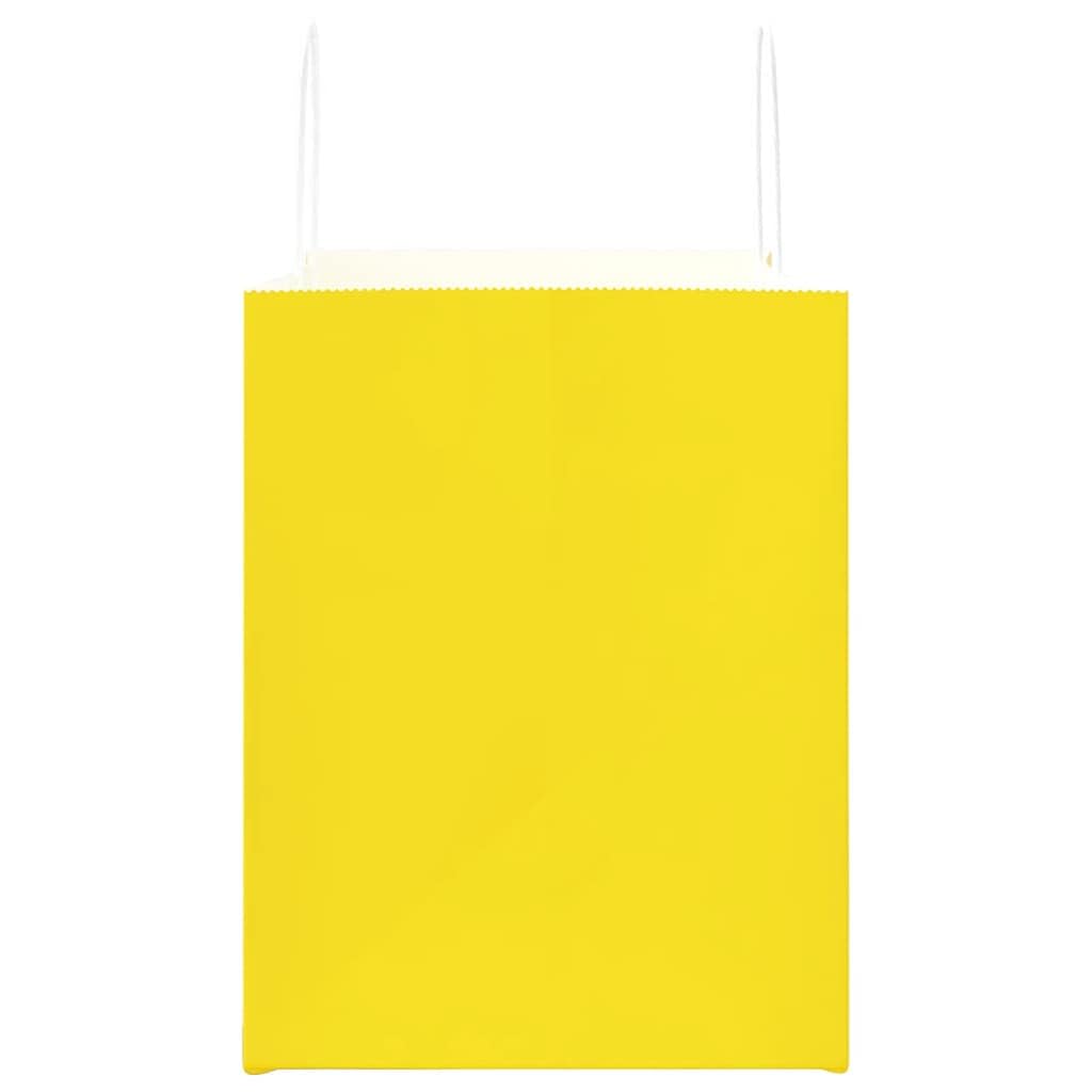Sacchetti di carta 50 pezzi con manici gialli 32 x 22 x 28 cm