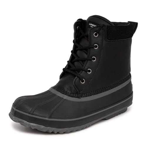 LONDON FOG Mens Ashford Waterproof and Insulated Duck Boot BLACK 8