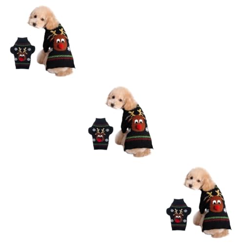Pulls de Noël pour chiens Mipcase : le cadeau de Noël mignon en lot de 3 pièces