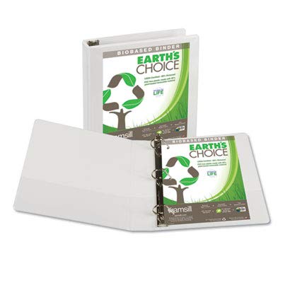 Image of Samsill Plant-Based 1.5 Inch Durable D-Ring, View Binder, Eco-Friendly, USDA Certified Biobased, White