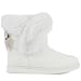 Juicy Couture Women's Slip On Winter Snow Boots Warm & Insulated Fur Lining Comfortable Fashion Booties-Krazey Kute-White-10