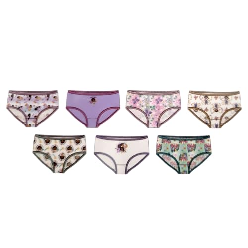 El Encanto 100% Combed Cotton Girls Underwear, Pack of 7 in Size 6, Super Soft and Comfortable Girls Briefs, Colorful and Durable Design, Ideal for Everyday Use, and Quality Guaranteed. Multi
