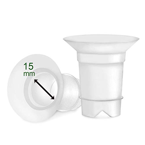 Image of Maymom Flange 15mm Inserts Compatible with Medela, Spectra 24 mm Shields/Flanges, Momcozy/Willow Wearable Cup. Compatible with Medela Freestyle, Harmony, to Reduce 24mm Down to 15 mm; 2pc/Each