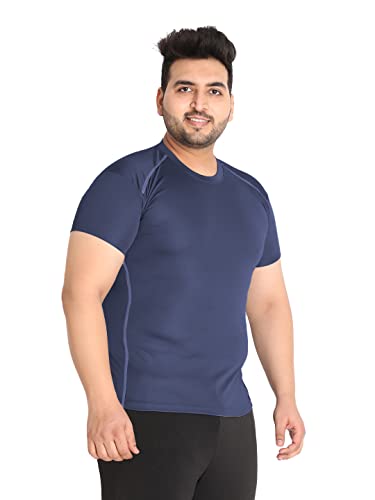 Image of CHKOKKO Men's Polyester Regular Fit Solid Sports T-Shirt