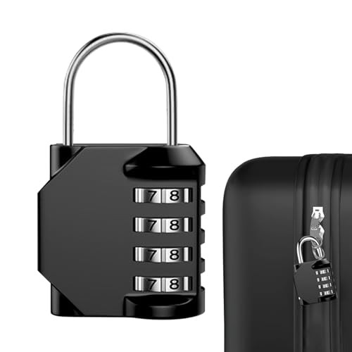 Cerradura de viaje, candado pequeño - Cerradura combinada para puerta exterior - Cerraduras para equipaje de 4 dígitos y cerradura pequeña con alta seguridad para gimnasio escolar