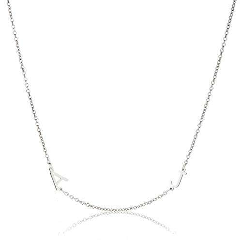 Sterling Silver Personalized Mini Letter Initials Necklace