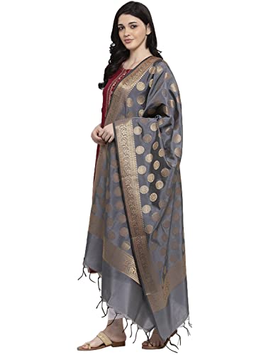 Brocade Red Woman's Indian Ethnic Chunni, Dupatta, Stole, Scarf Shawl Wrap Banarasi, Silk3