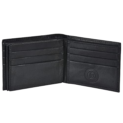 New Mens Bifold Leather Wallet Secure Multi Pockets Billfold 2 Id Wb Zipper