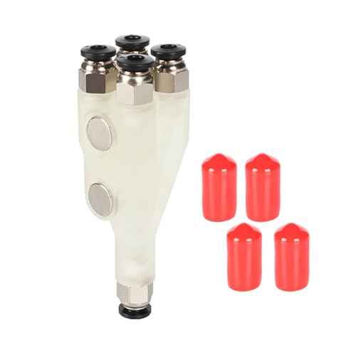 Transparently 4 Way 3D Printer Filament Guide Tube Adapter 4 in 1 Filament Feed Connector with Precise Alignment Filamen