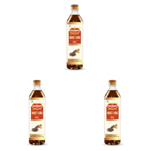 Image of Del Monte Cold Pressed Mustard Oil 1L,Kolhu /Kacchi Ghana /Chekku|100% Pure & Unrefined|Rich Aroma & Flavour|Healthy everyday cooking oil