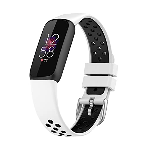 for fitbit luxe ���v�o���h �����x���g�V���R�[���S�� �r���v�X�g���b�v �h�� �Ή� (�z���C�g+�u���b�N)