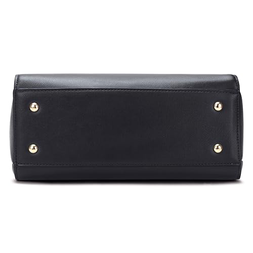 Image of HAWKWOOD Women's Premium PU Leather Structured Handheld Bag with Adjustable Shoulder Strap | Multi-Compartment Office & Casual Tote | Elegant Top Handle Purse for Daily Use