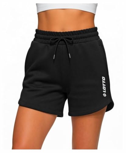  Lotto Bermuda Donna Estivo in Cotone - Short - Pantaloncino Donna per Lo Sport e Tempo Libero (L, 451210 Black)