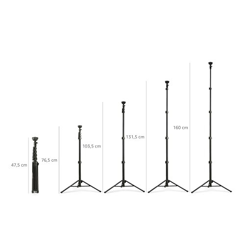 Amazon Basics Trépied pour iPhones extensible jusqu’à 162 cm avec fonctions perche à selfie et trépied, noir – Image 3