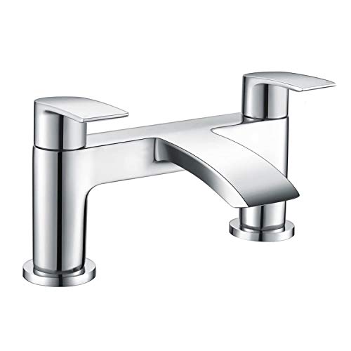 [Bath Tap] Hapilife Bathroom Waterfall Monobloc Bath Filler Mixer Tap Chrome Double Lever Tub Tap